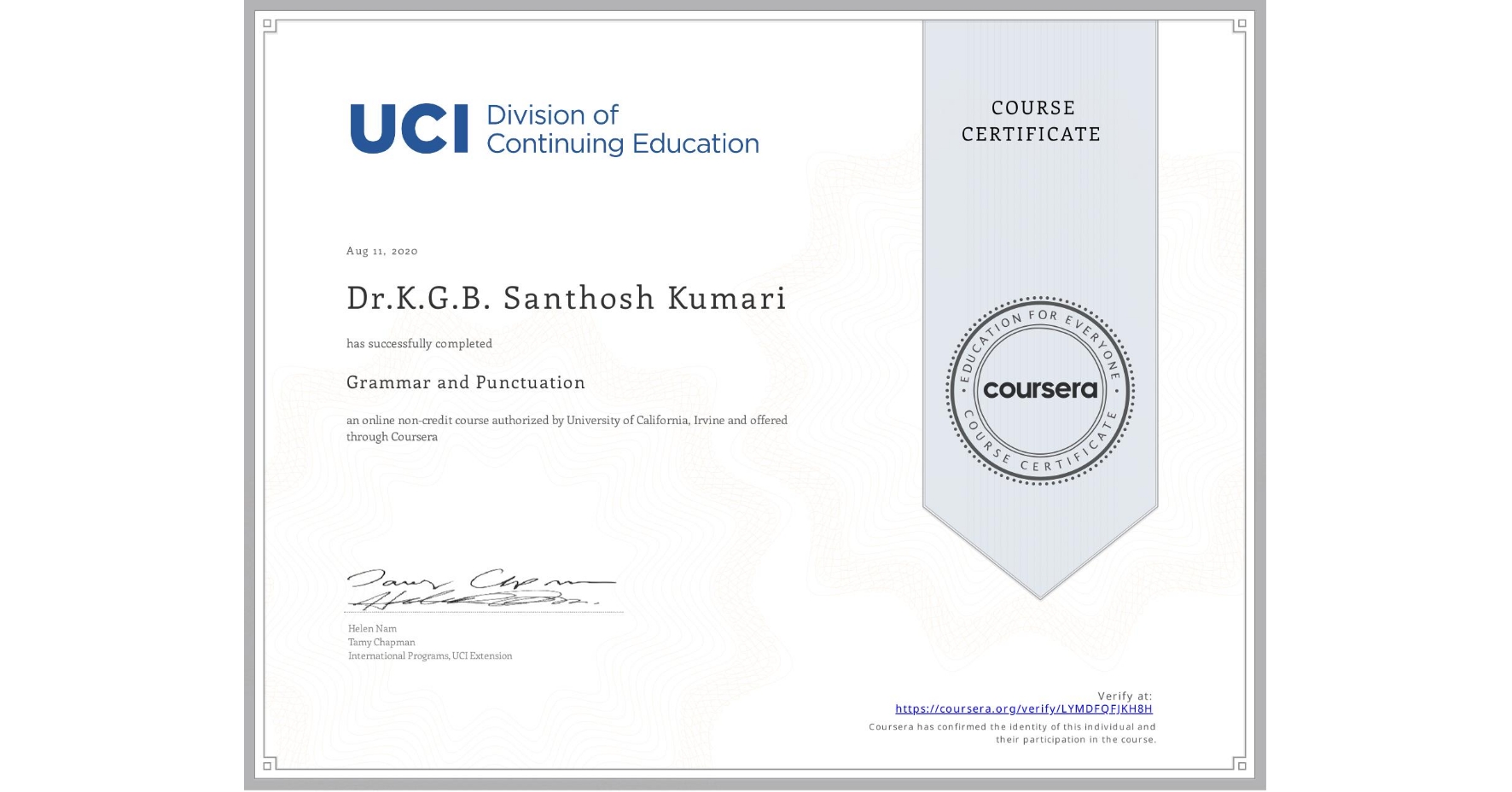 Coursera Certificate 10
