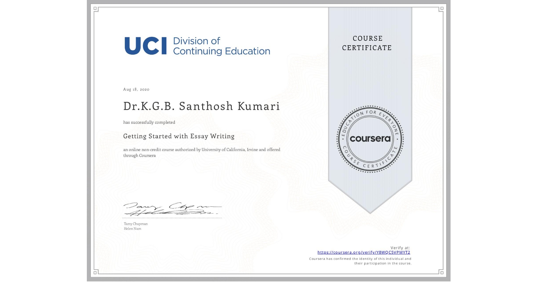 Coursera Certificate 9